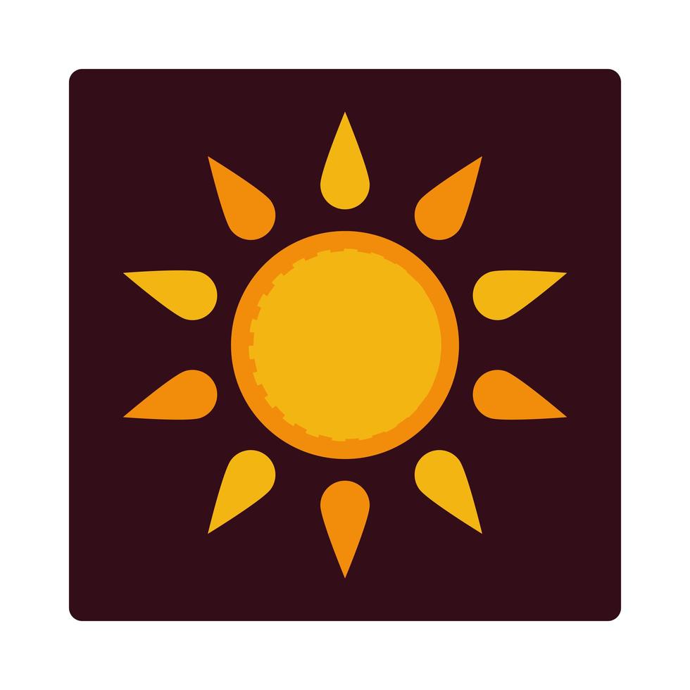 sun summer weather icon block and flat vector