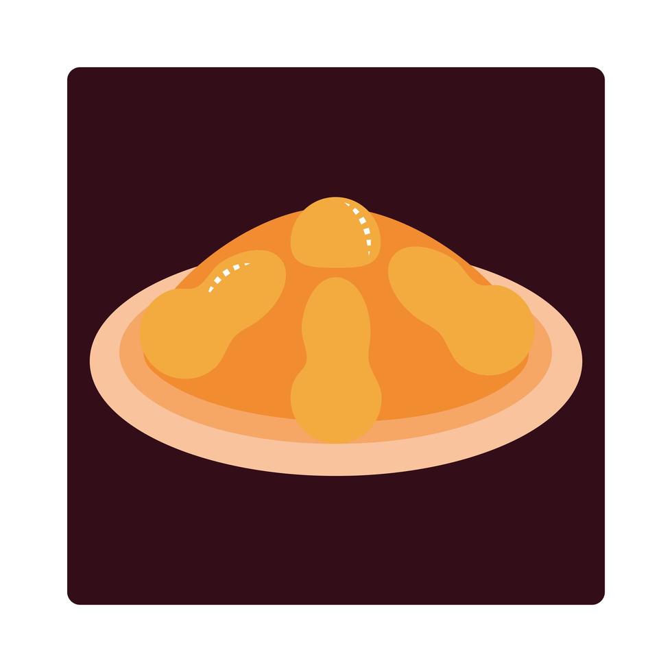 nachos with cream cheese food icon block and flat vector