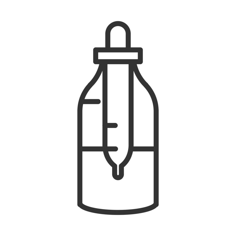 coronavirus covid19 diagnostics research medicine dropper bottle equipment line icon design vector