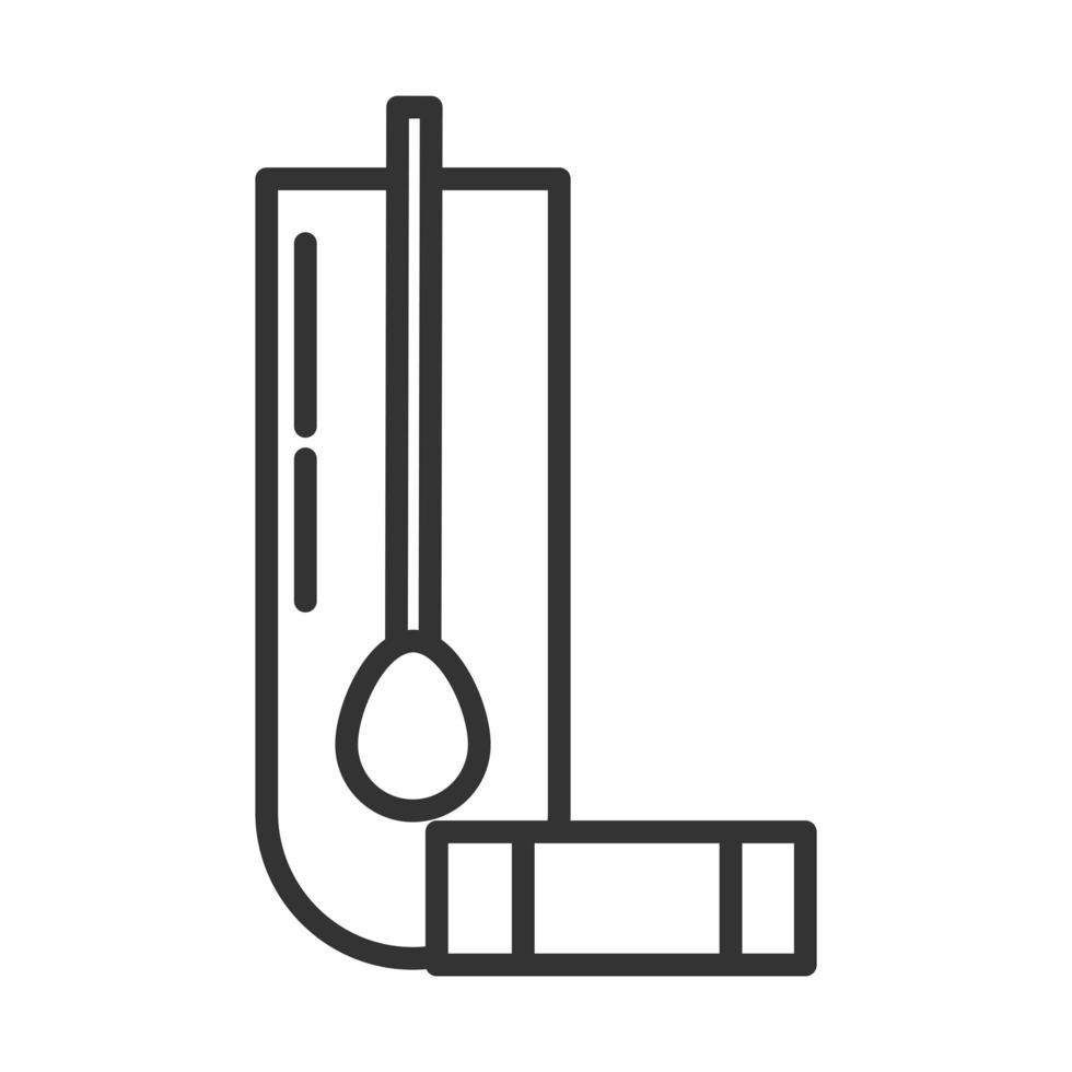 coronavirus covid19 diagnostics research test tube with swab medical equipment line icon design vector