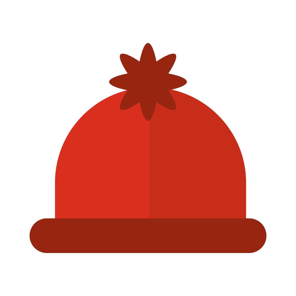 happy merry christmas red warm hat accessory celebration festive flat icon style vector