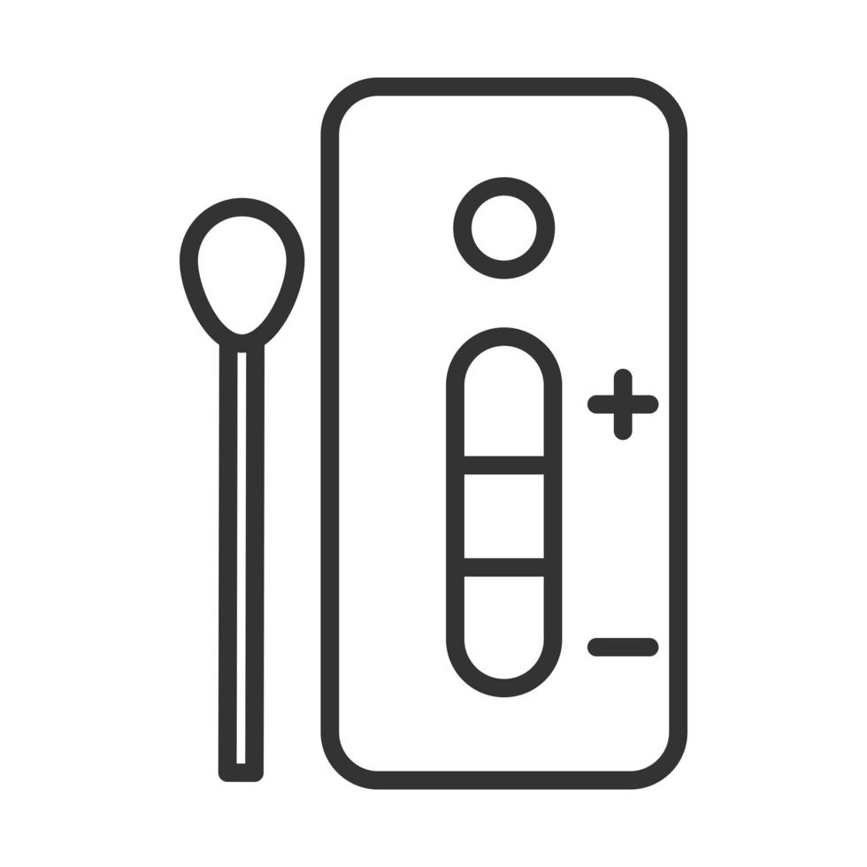coronavirus covid19 diagnostics research medical swab with rapid test line icon design vector