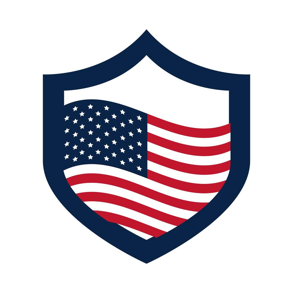 United States elections american flag in shield emblem political election campaign flat icon design vector