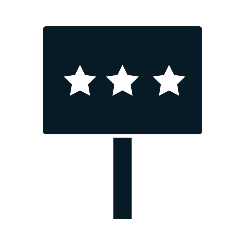 Cartel de las elecciones de Estados Unidos con estrellas diseño de icono de silueta de campaña electoral política vector