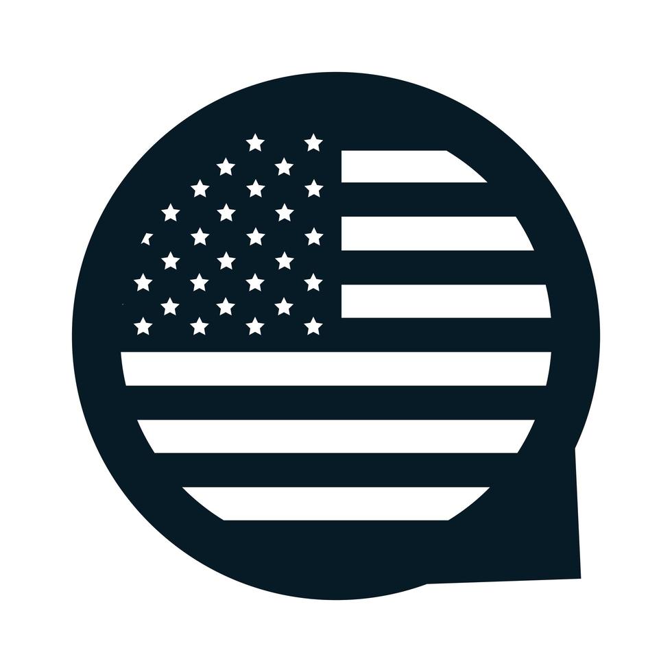 Estados Unidos elecciones nacional bandera americana libertad política electoral campaña silueta diseño de icono vector