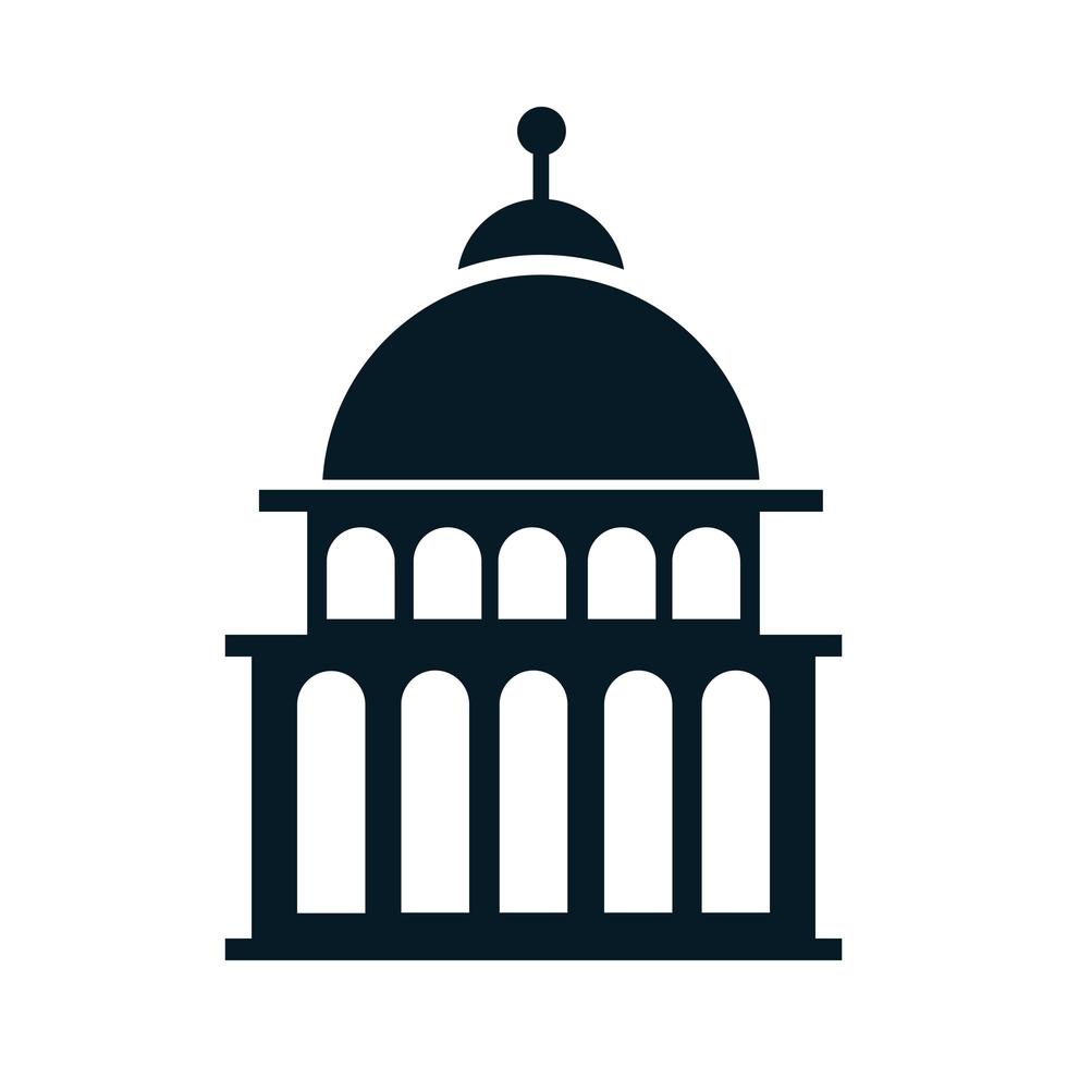 elecciones de estados unidos edificio del capitolio campaña electoral política silueta diseño de icono vector
