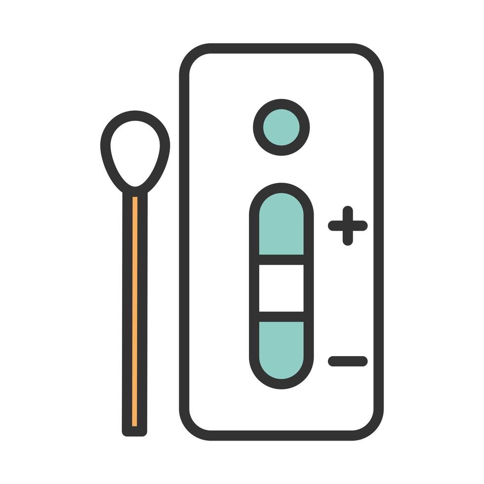 coronavirus covid19 diagnostics research medical swab with rapid test line and fill vector