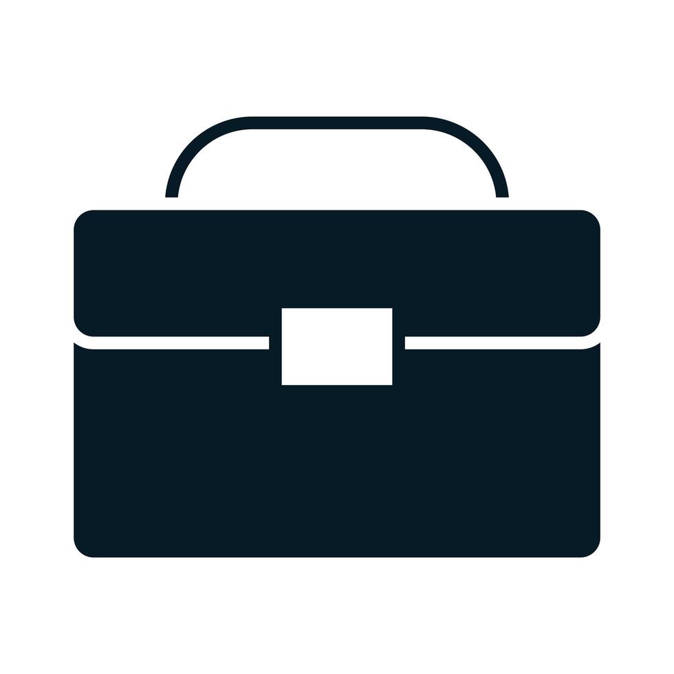 business briefcase document office silhouette icon design vector