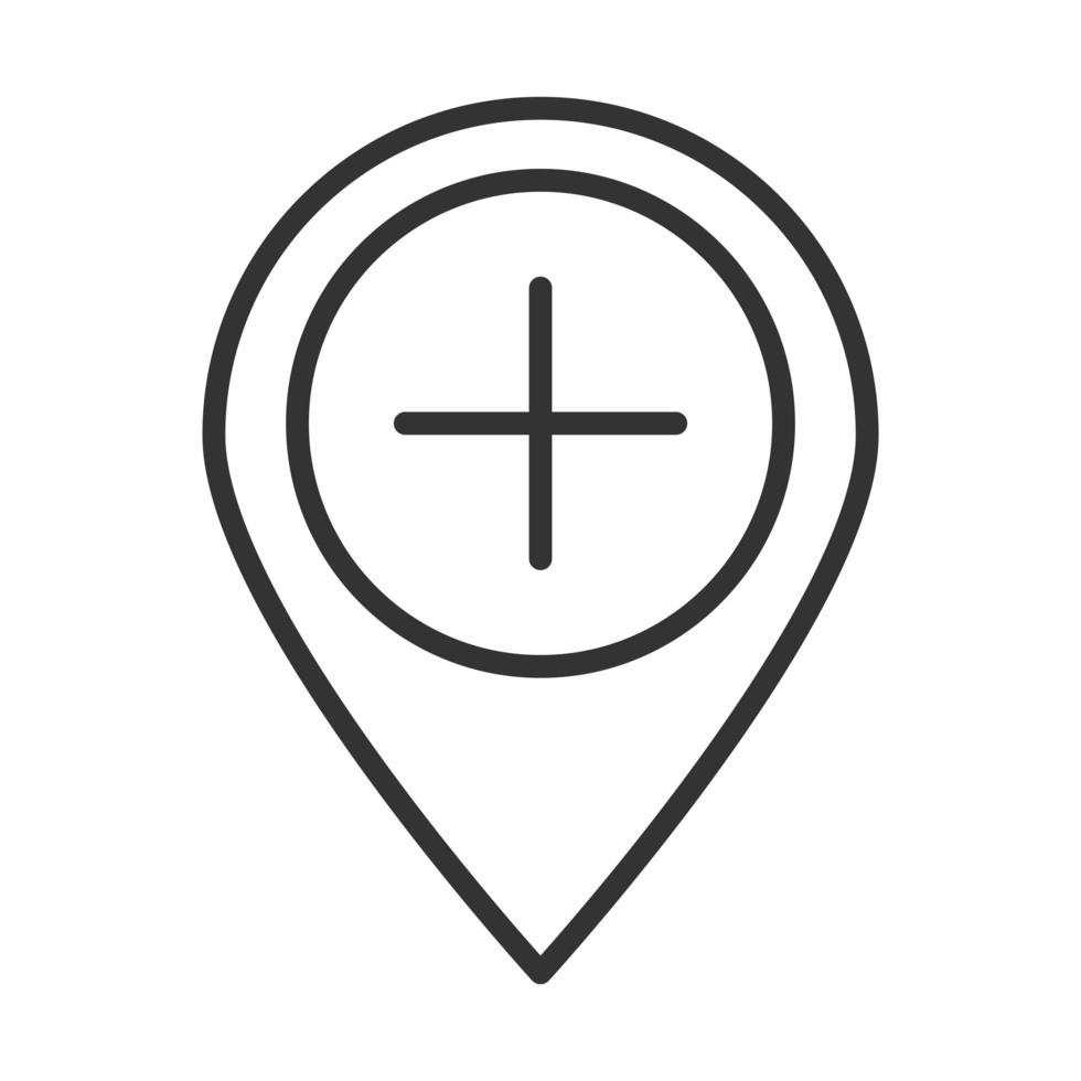 gps navigation pointer medical destination line icon design vector