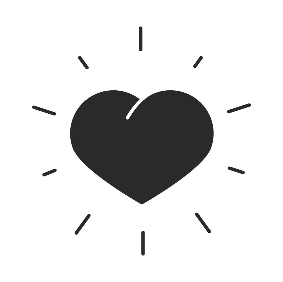 heart love romantic relation feeling silhouette icon vector