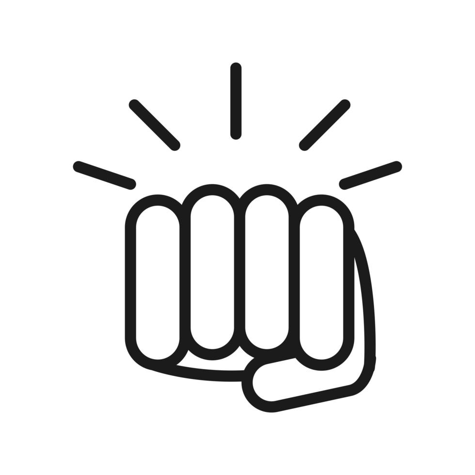 feminism movement icon strong hand female rights pictogram line style vector