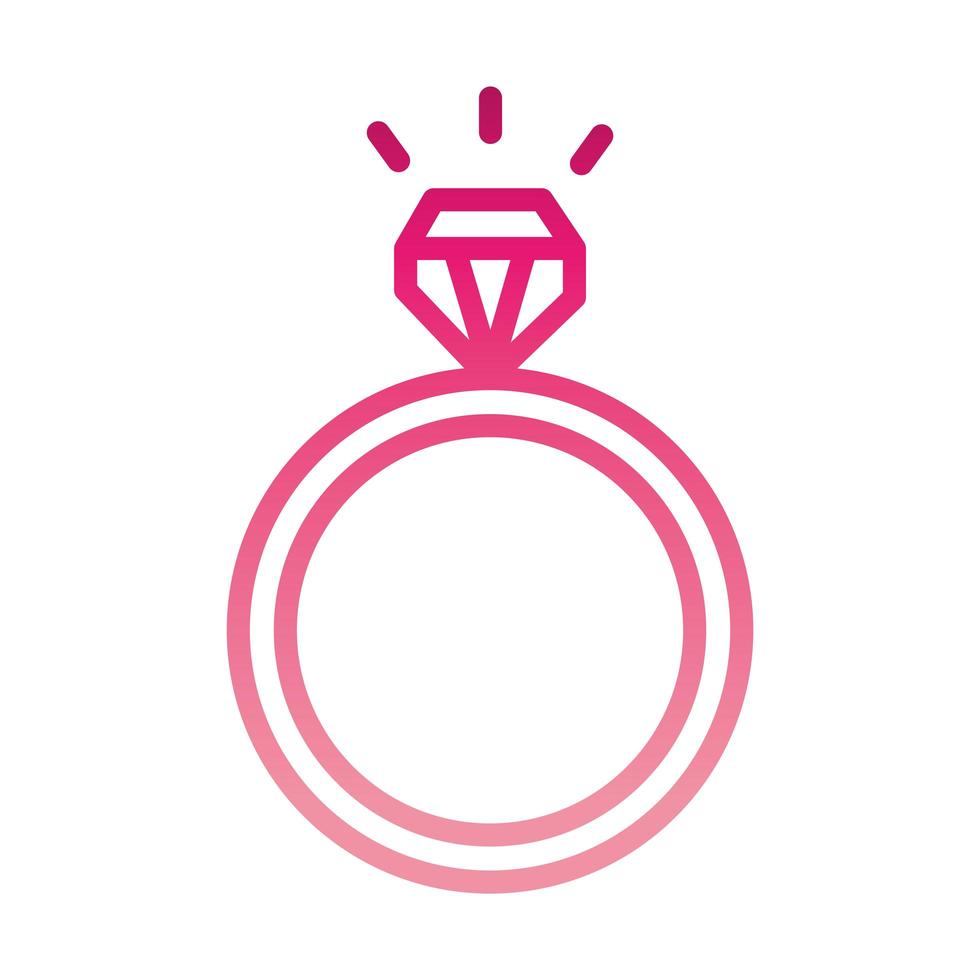 wedding ring with diamond jewelry gradient style vector