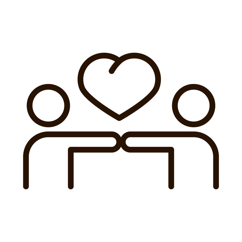 people together love heart community and partnership line icon vector