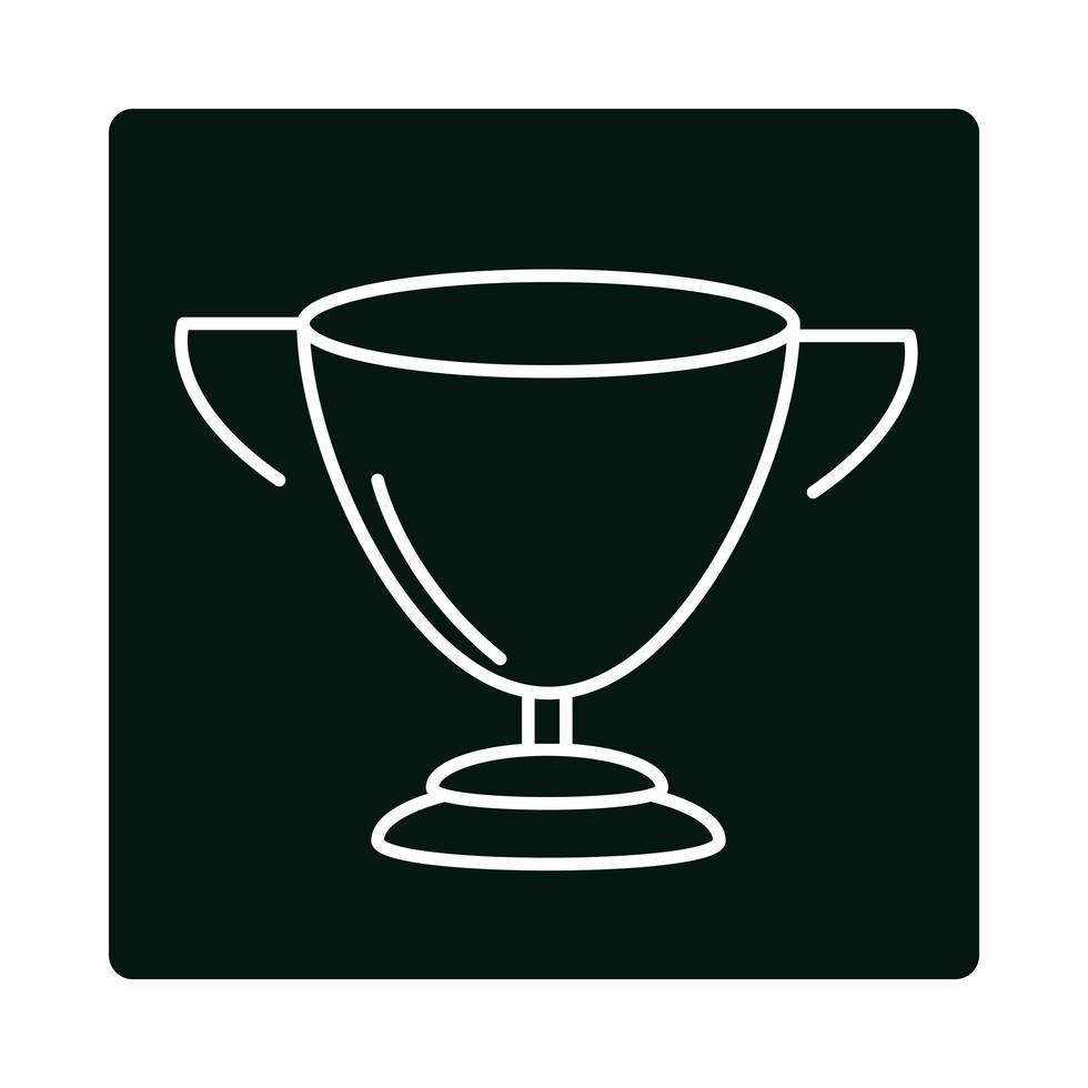 trophy award winner competition prize block and line icon vector