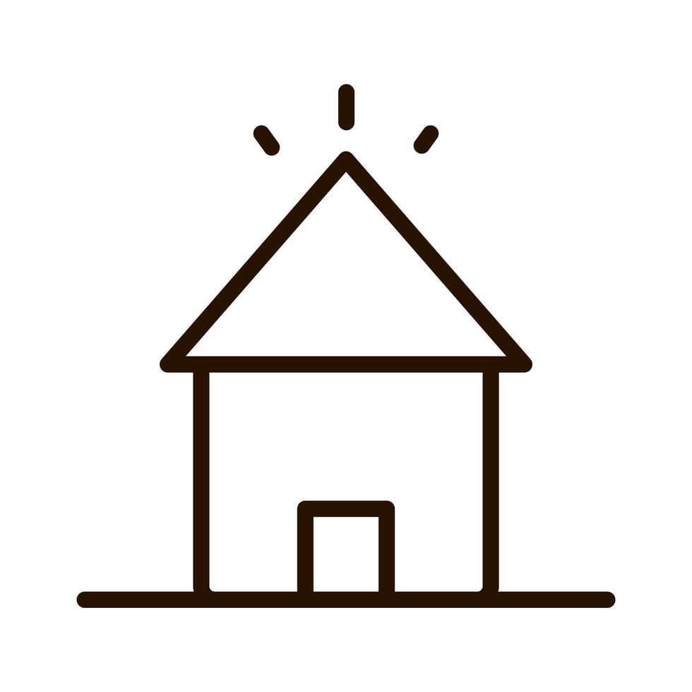 Casa fachada exterior icono de línea diseño aislado vector