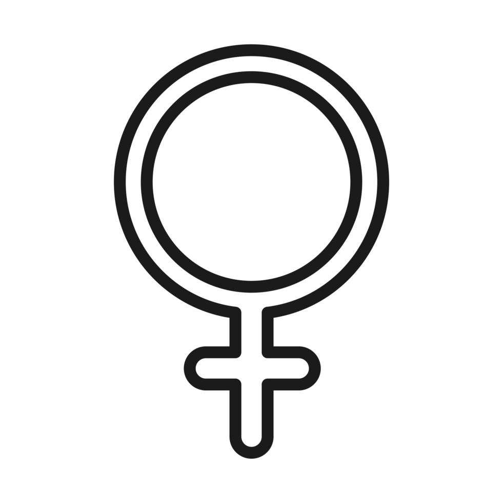 feminismo movimiento icono símbolo género derechos femeninos pictograma estilo de línea vector