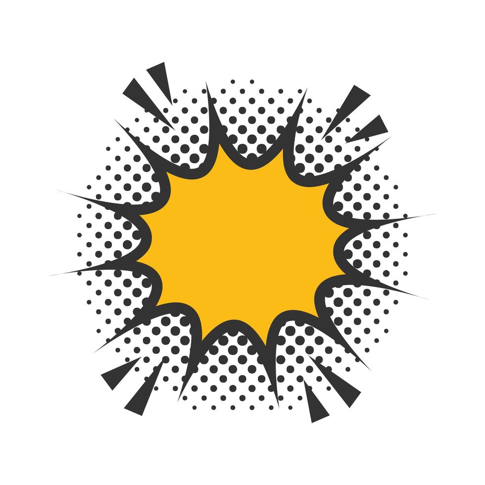 pop art speech bubble explosion layout halftone style flat design white background vector