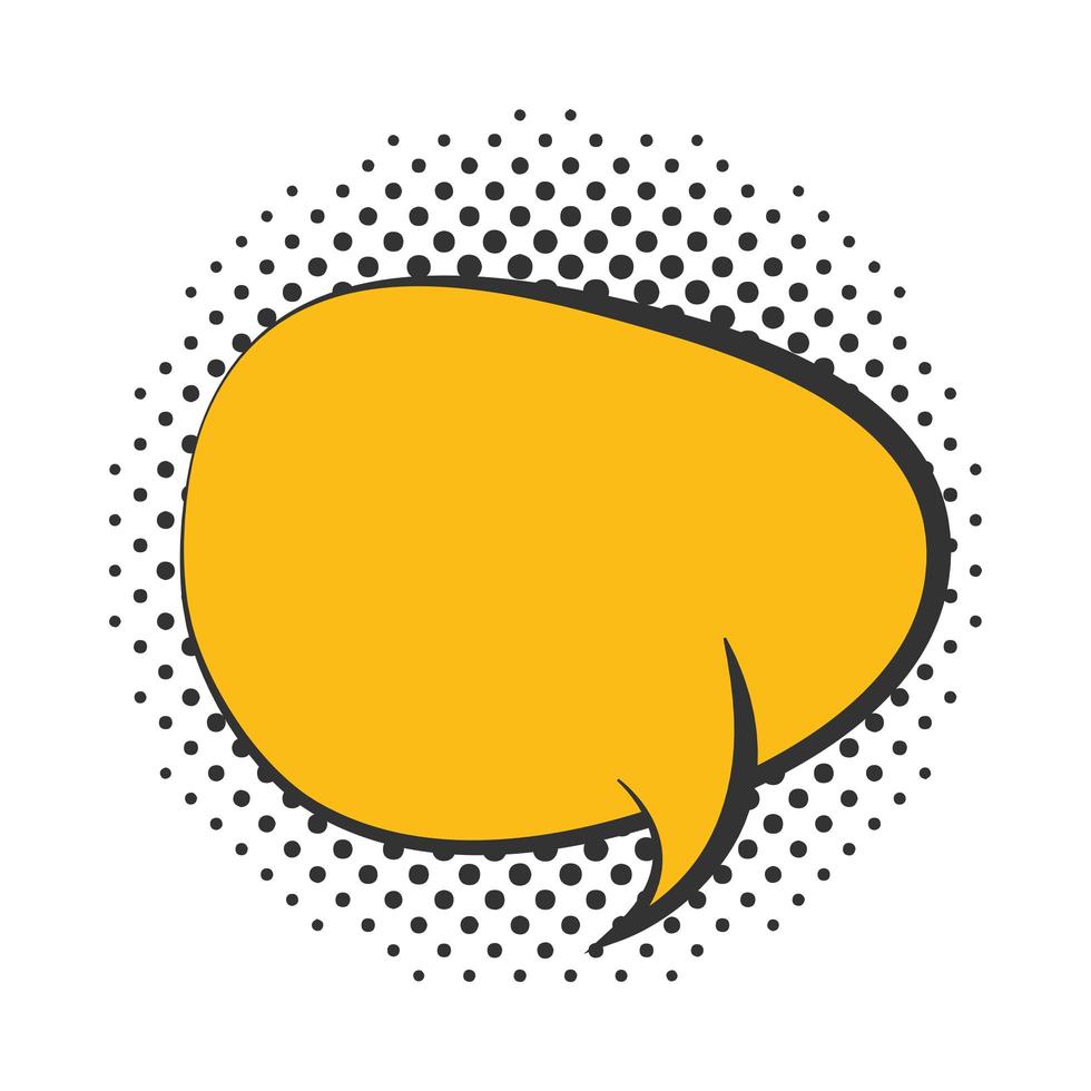 pop art empty speech bubble halftone style flat design white background vector