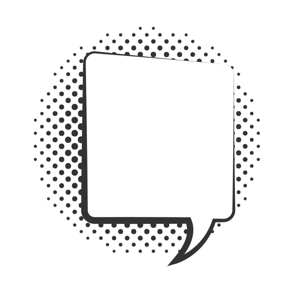 pop art speech bubble dialogue element halftone style linear design white background vector