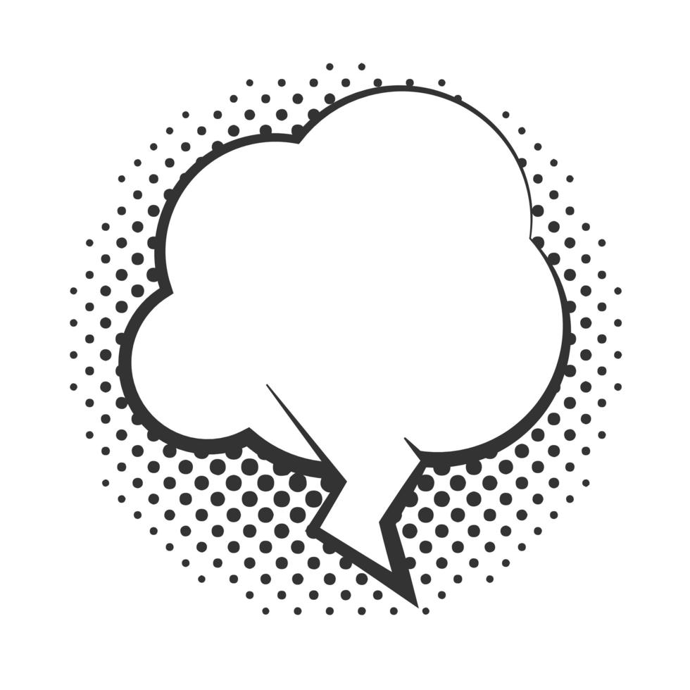 pop art speech bubble halftone style cloud linear design white background vector