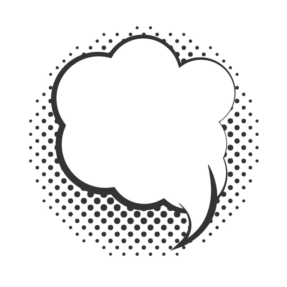 pop art expression speech bubble halftone style linear design white background vector