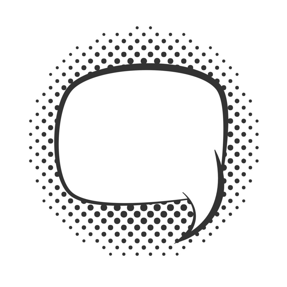 pop art speech bubble cartoon template halftone style linear design white background vector