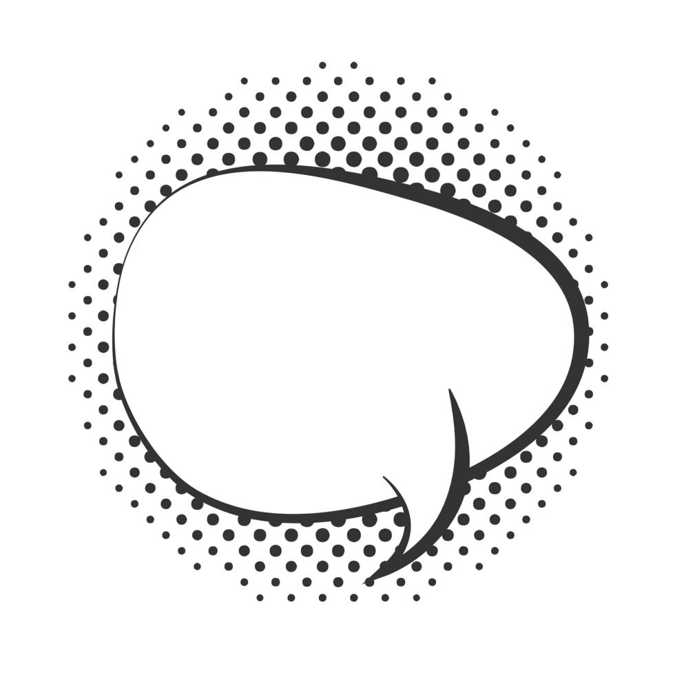 pop art empty speech bubble halftone style linear design white background vector