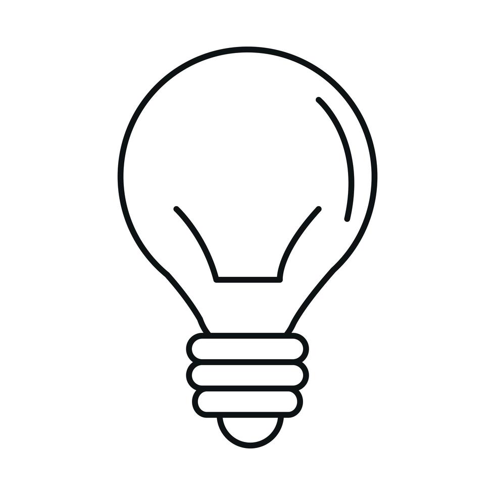 light bulb electric energy power line icon style vector