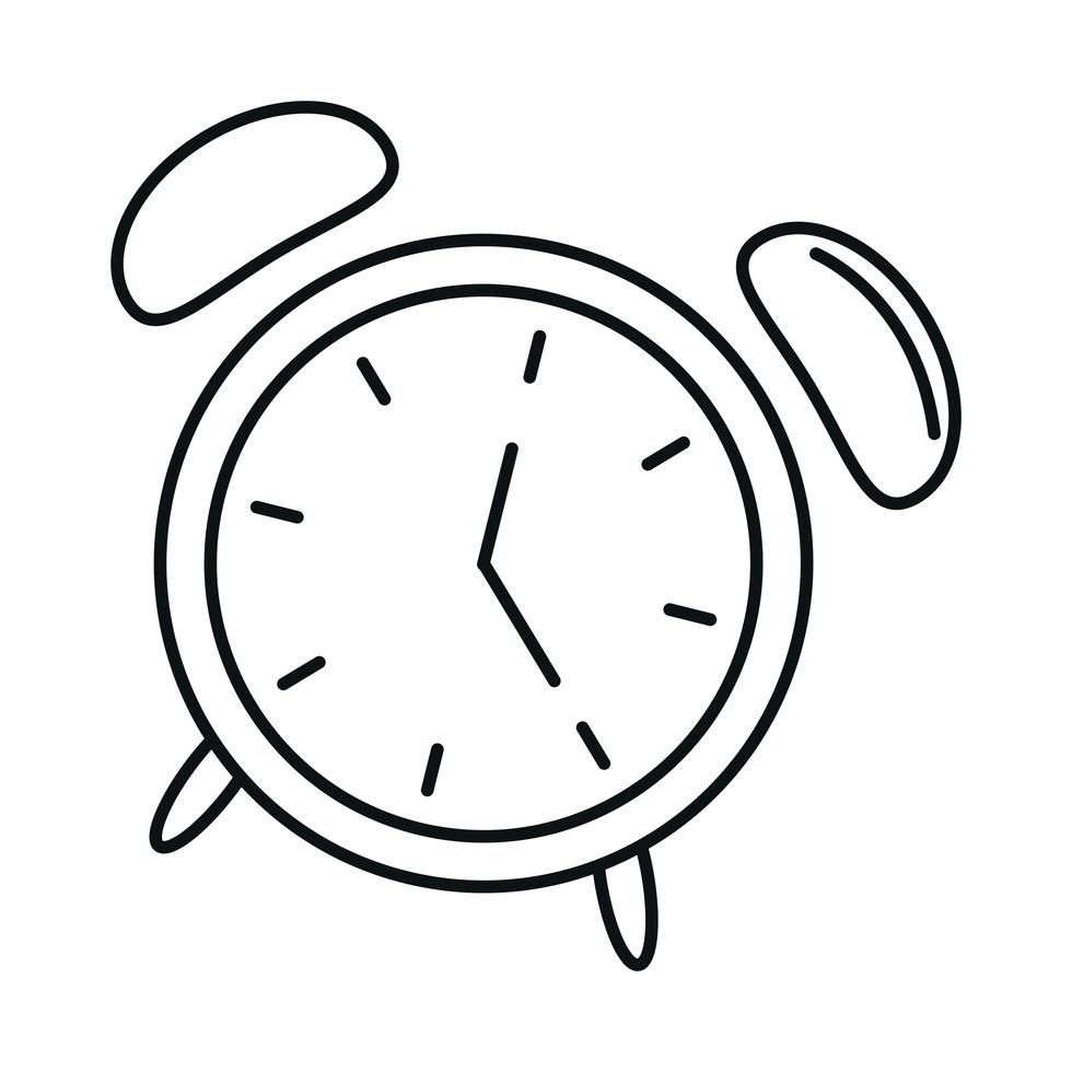 estilo de icono de línea de tiempo de reloj de alarma vector