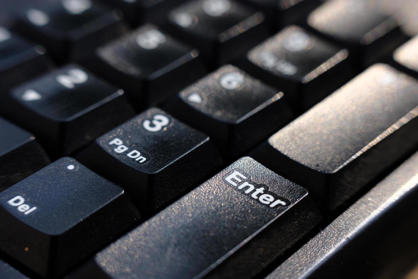 Close up keyboard on table and business concept photo