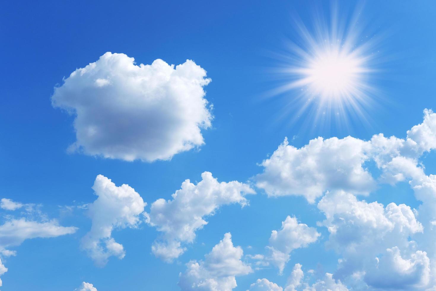 Fondo de pantalla de cielo azul y nubes y día soleado foto
