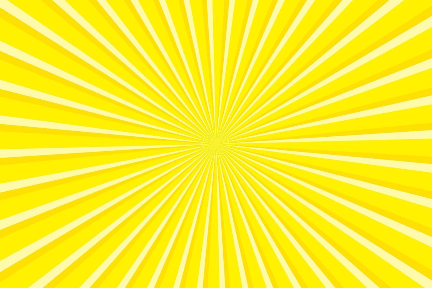 Vibrant yellow Sunburst Pattern Background. Ray star burst backdrop. Rays Radial geometric Vector Illustration