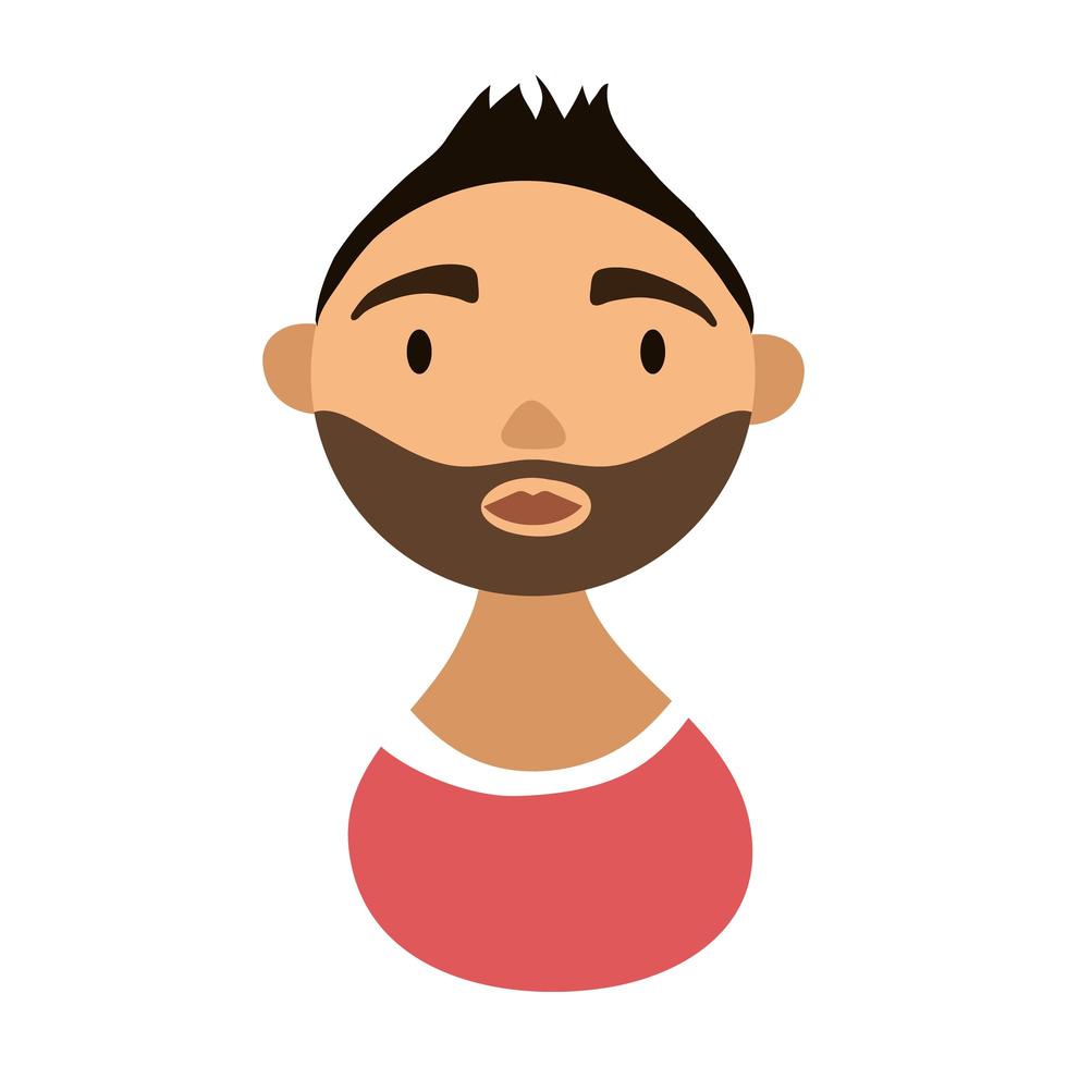 hombre con barba personaje herencia nacional hispana icono de estilo plano vector