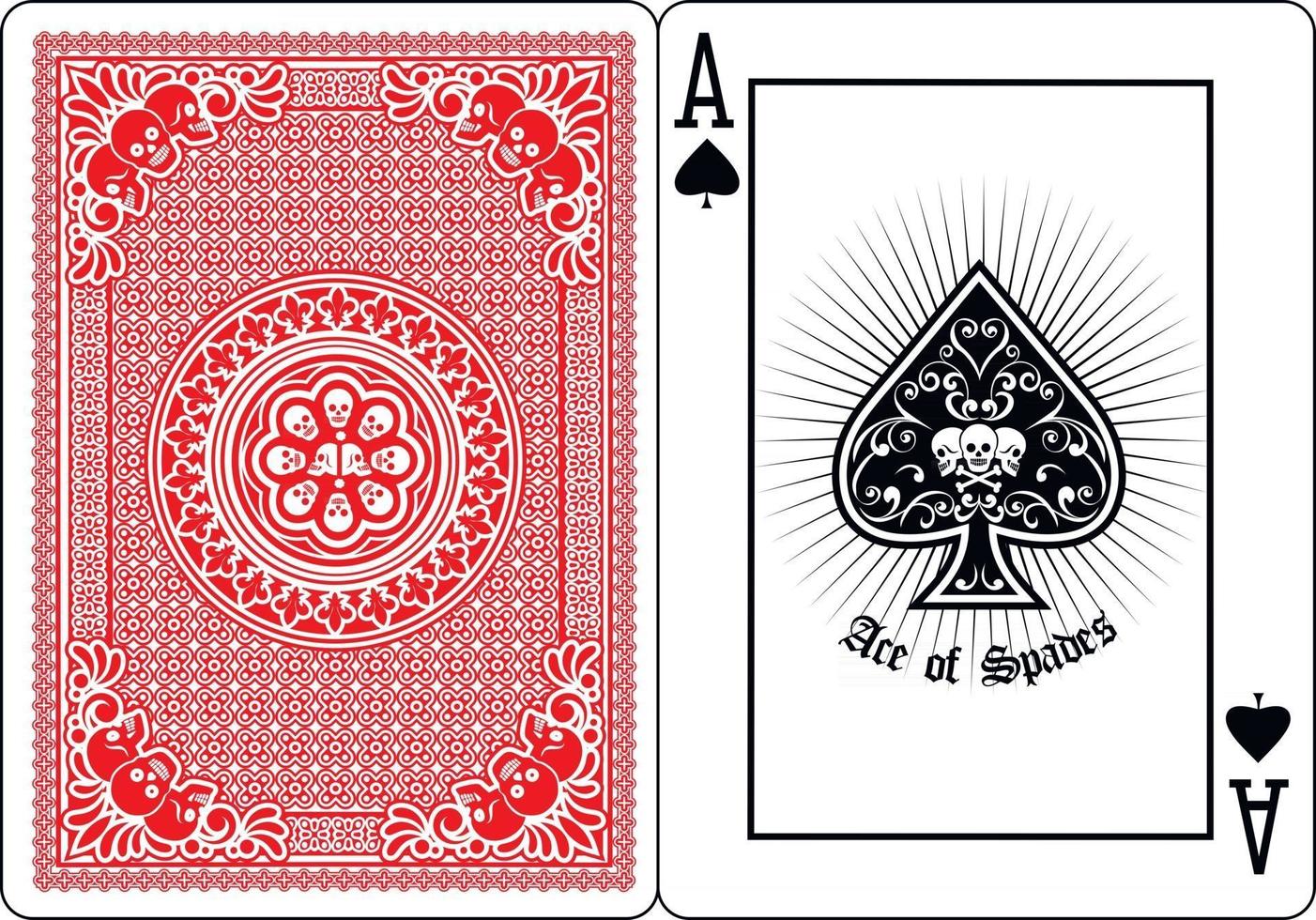 playing card  ace of spades with skull vector