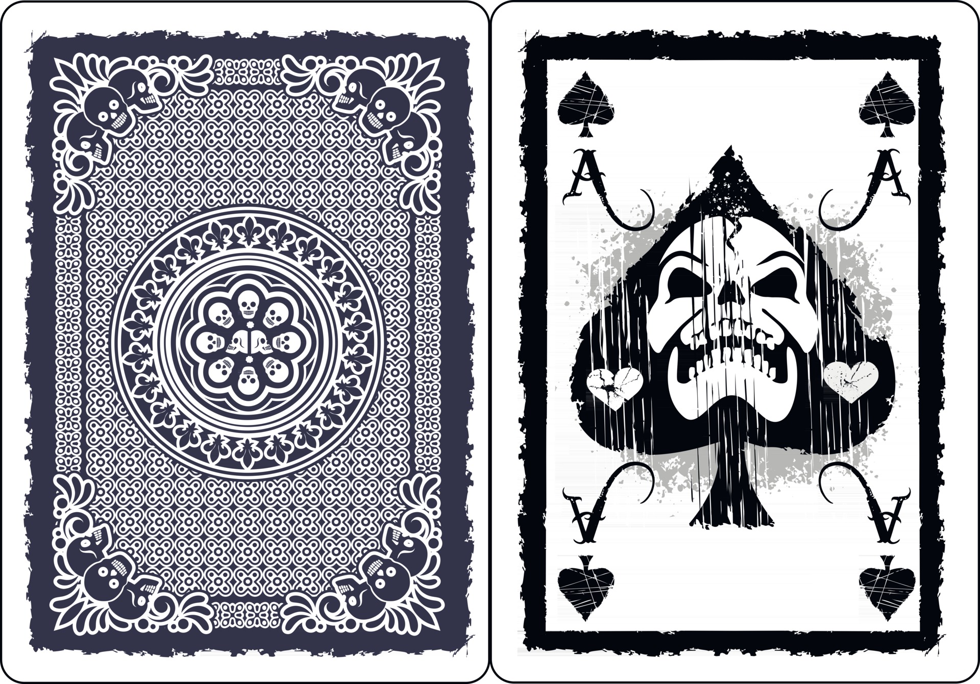 playing card ace of spades with skull 2596214 Vector Art at Vecteezy