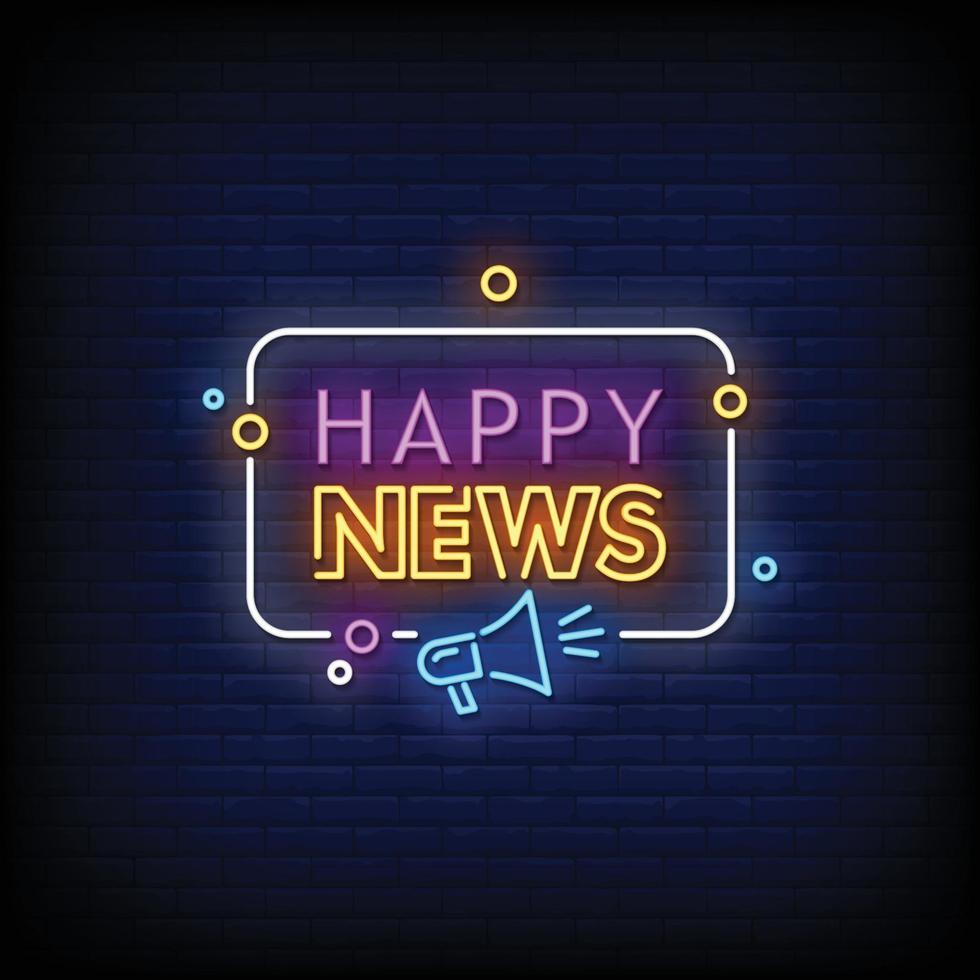 Happy News Neon Signs Style Text Vector