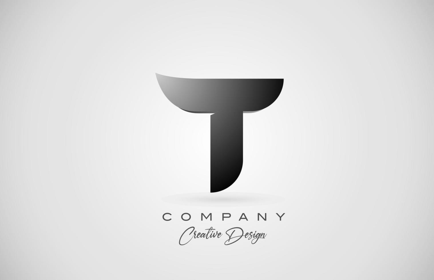 alphabet letter T icon logo in black gradient. Creative design for business and company vector