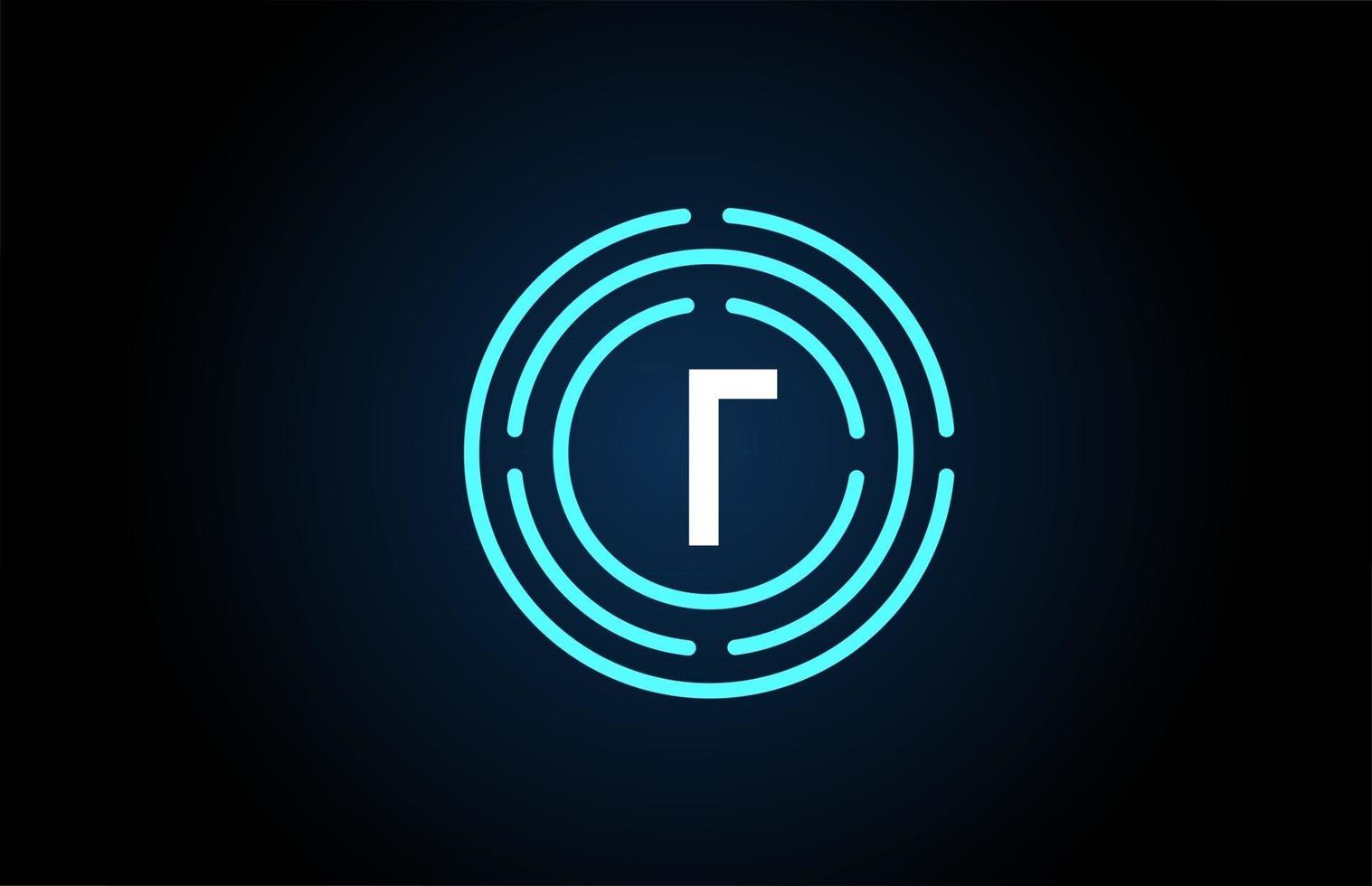 T white letter icon design with blue circles. Alphabet logo design. Branding for products and company vector