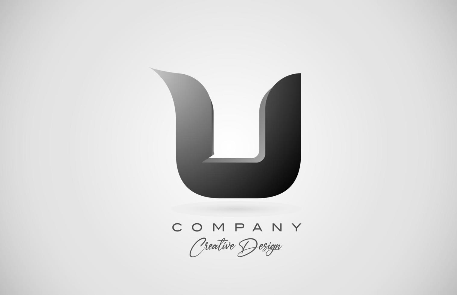 alphabet letter U icon logo in black gradient. Creative design for business and company vector