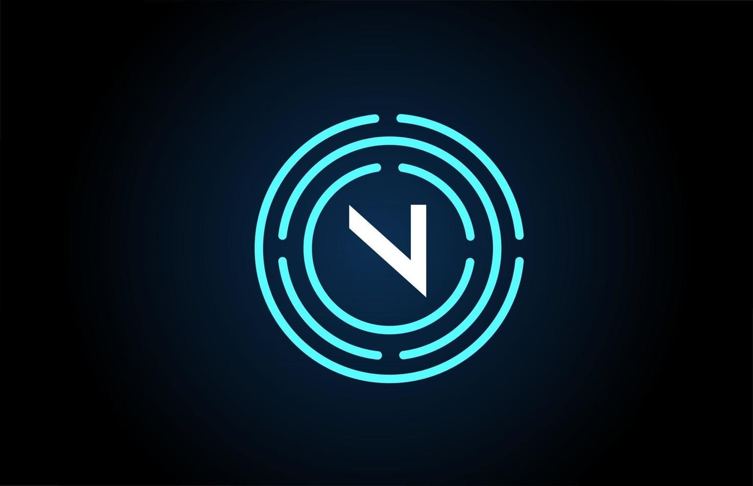 N white letter icon design with blue circles. Alphabet logo design. Branding for products and company vector