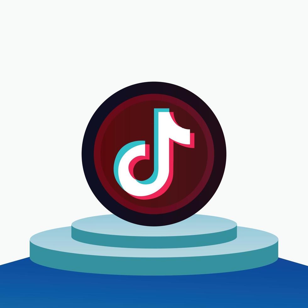 icono de tiktok 3d de redes sociales vector