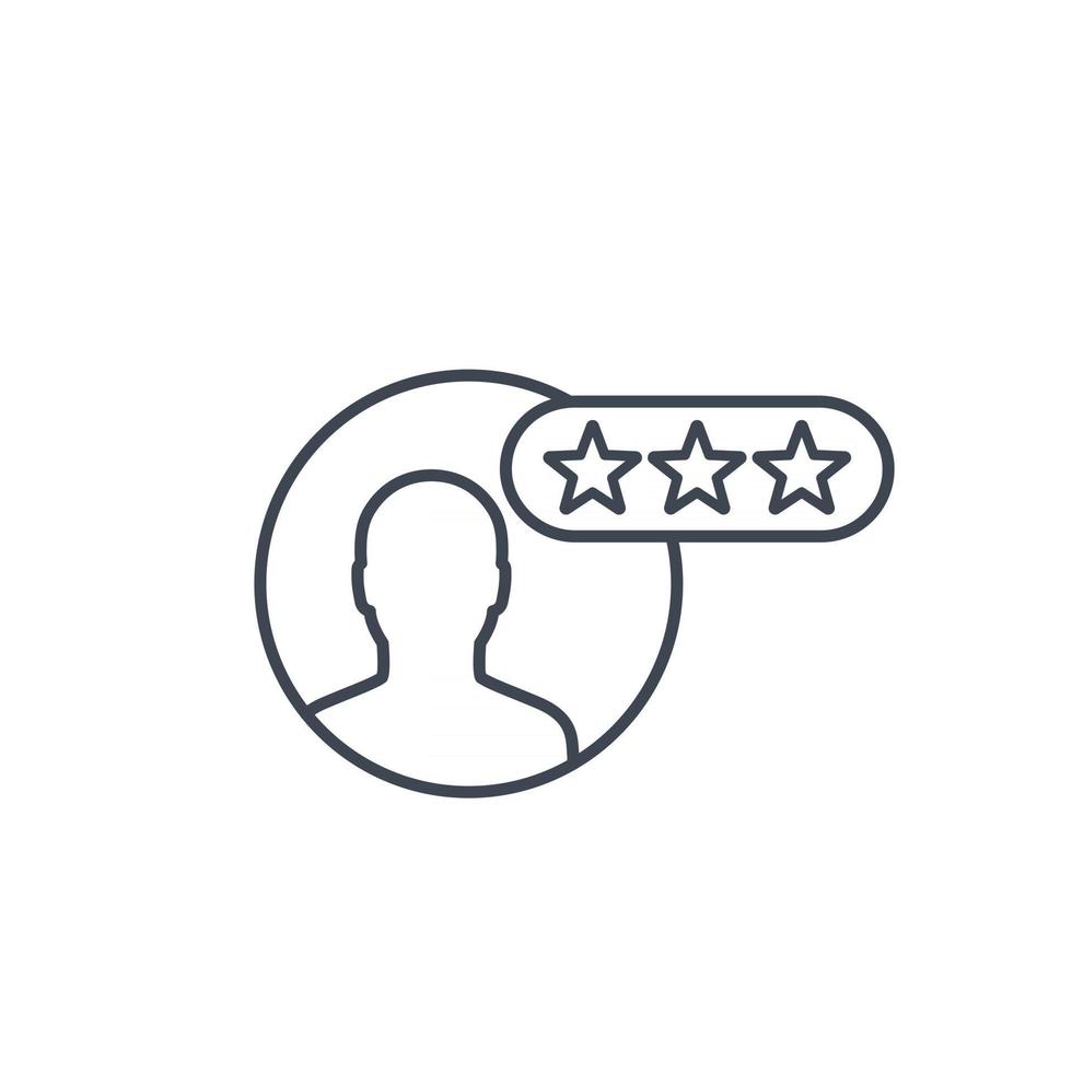 Customer reviews, feedback, rating vector linear icon