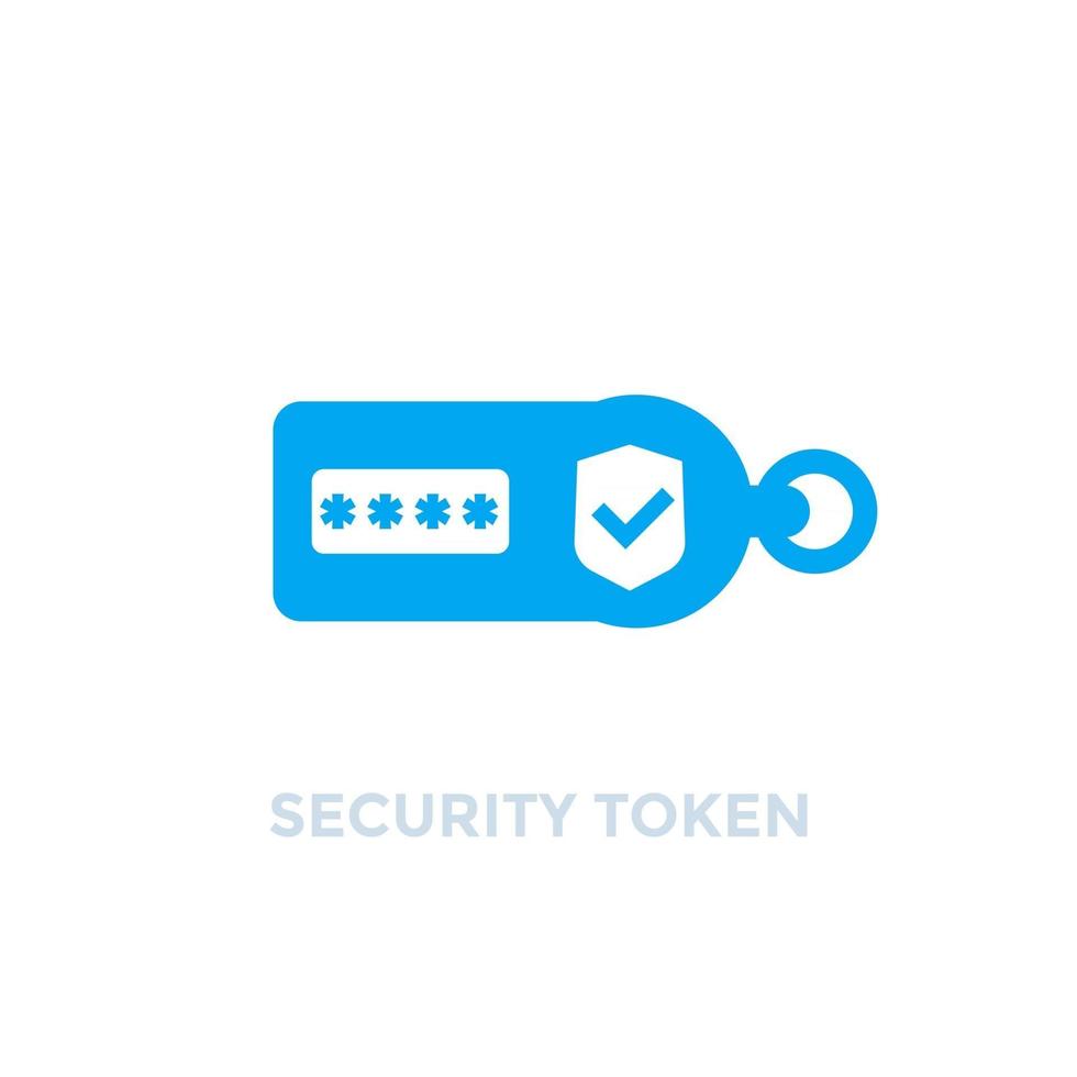 security token on white vector icon