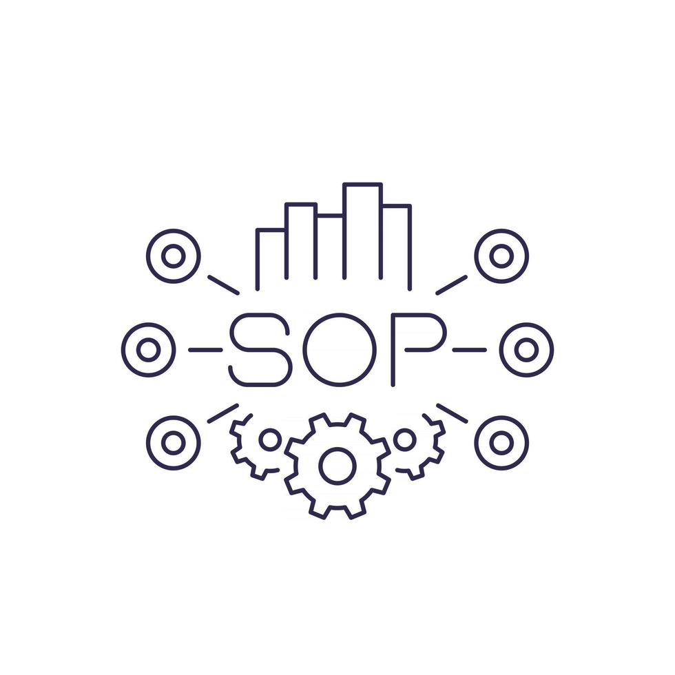 SOP Standard Operating Procedure icon in line design vector