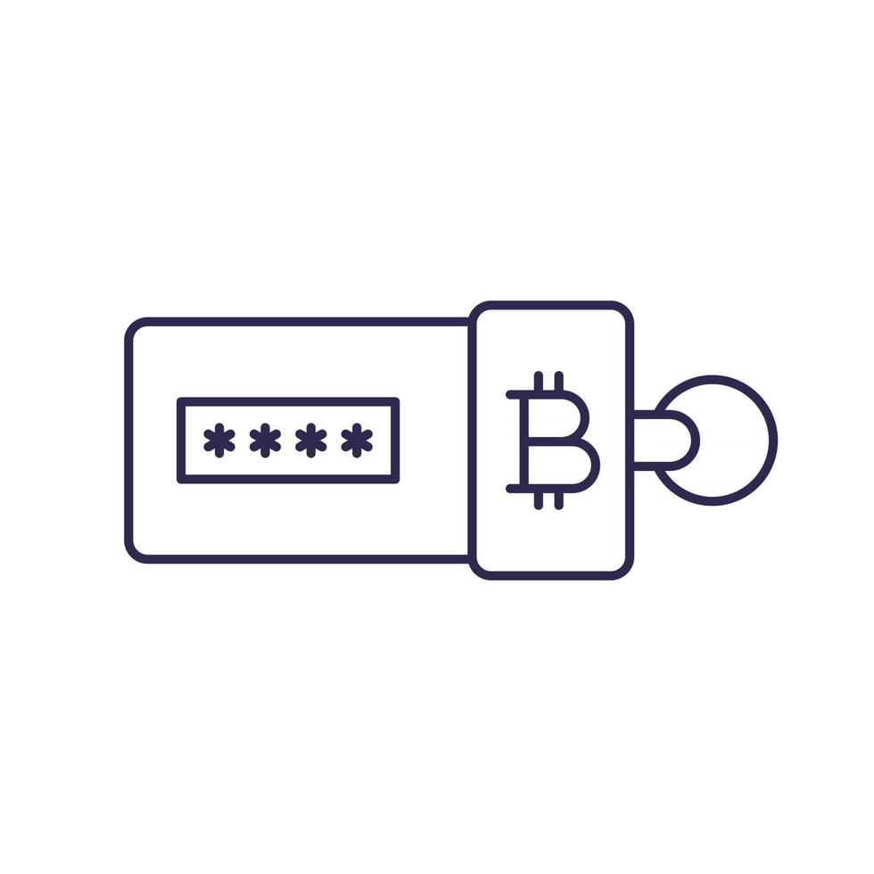 crypto wallet for bitcoin line icon vector