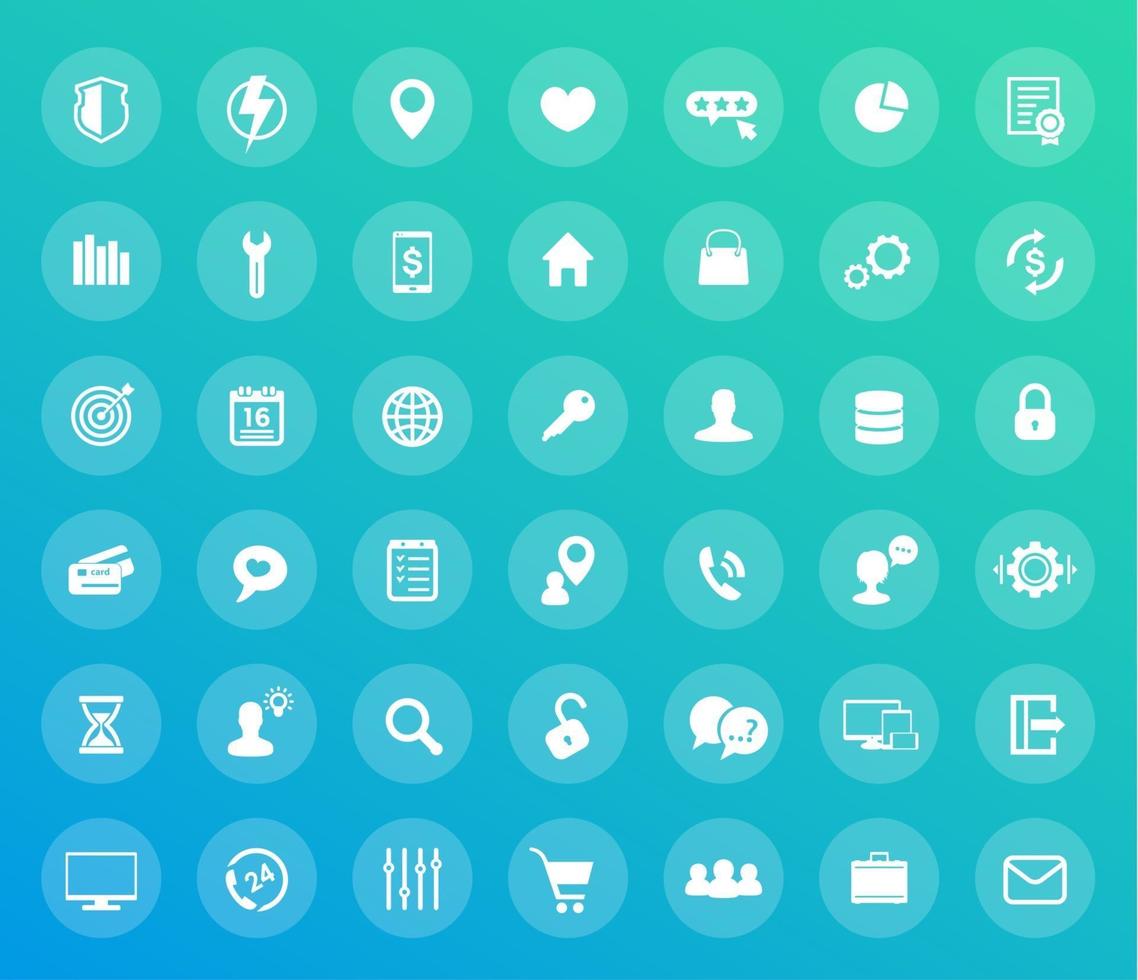 42 icons set, for web design, apps and infographics, vector pack