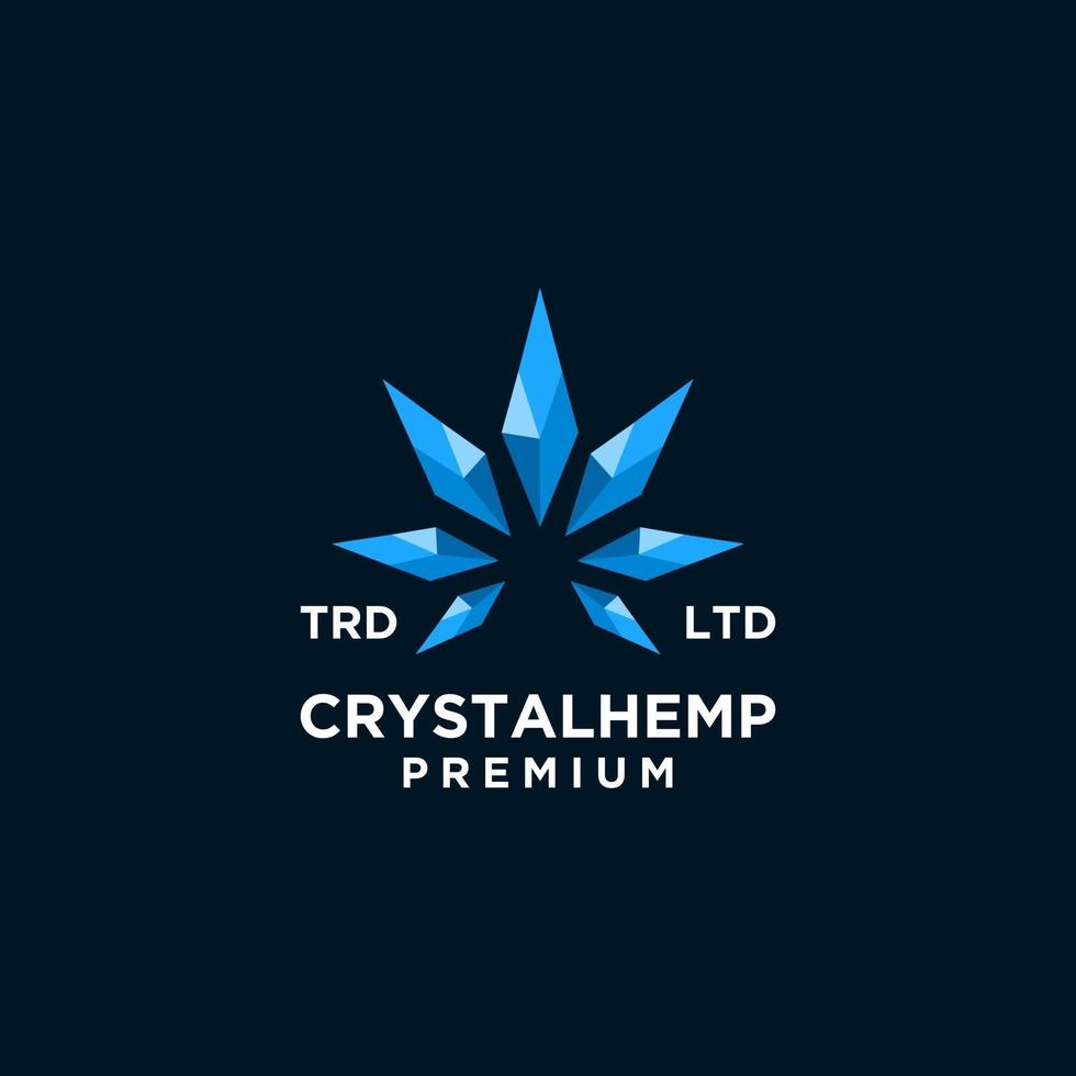 premium crystal hemp vector logo