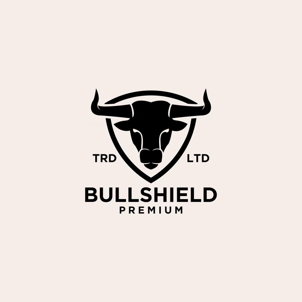 diseño de logotipo de vector de escudo de toro