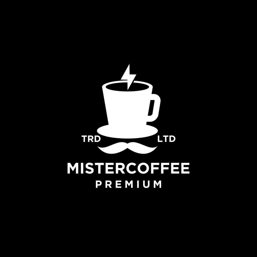 premium mister coffee vector logo design