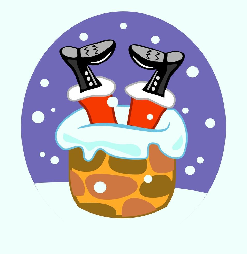 Chimney Santa Claus vector